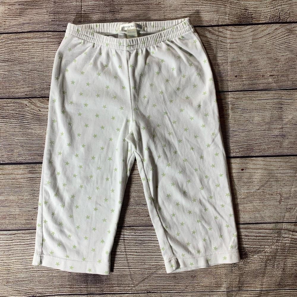 Pottery barn kids white pants gold‎ stars 18-24 m